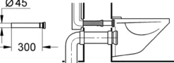 Grohe forlenget spylerør t/innbyggingssisterne 300 mm sort