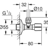 Grohe kombinasjonskran 1/2" - 3/8"