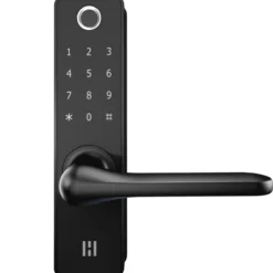 Heimgard elektronisk smart dørlås m/fingeravtrykksleser sort