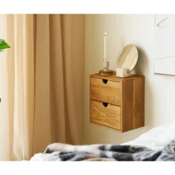 House nordic townsville vegghylle med skuffer eik 18x30x30 cm