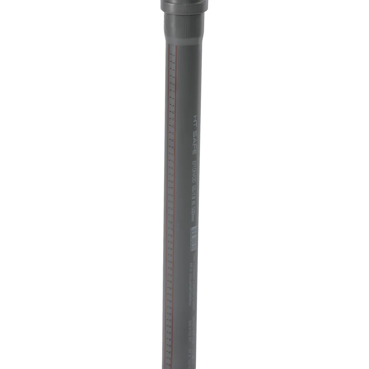 Ht safe avløpsrør m/muffe pp grå 50x500mm