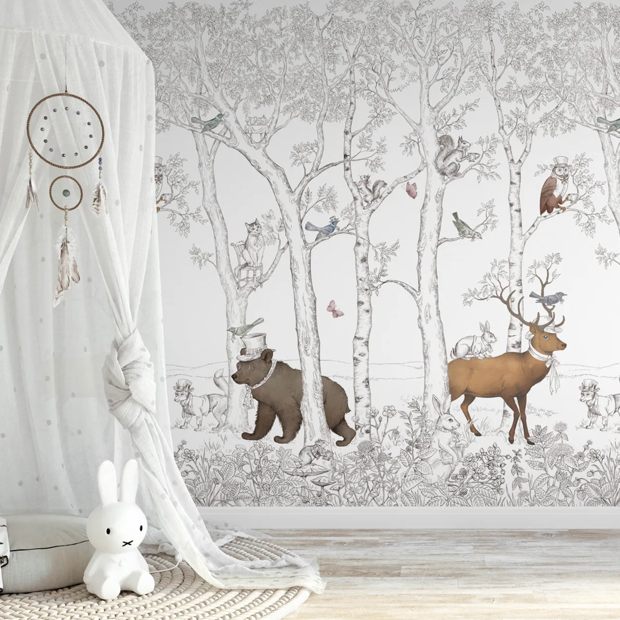 Jack'n rose vinyltapet grå/hvit 2,8x2,12 m