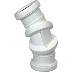 Jotiflex 50mm bend 0-90° dobbelmuffe hvit