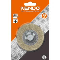 Kendo kobberbelagt stålbørste 75mm til chuck