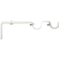 Kirsch holder dobbel ø19 blank hvit