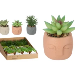 Kunstig plante i sementpotte 6x8cm assortert