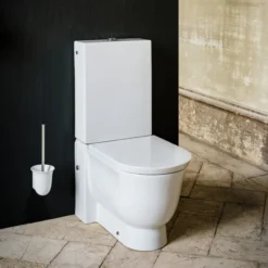 Laufen new classic toalettbørste m/holder i saphirkeramik matt hvit