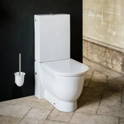 Laufen new classic toalettbørste m/holder i saphirkeramik hvit