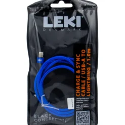 Leki denmark braided blue cable usb-a to lightning 1.0 m