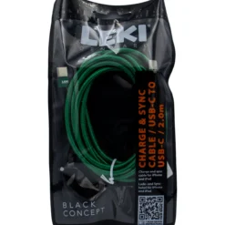 Leki denmark braided green cable usb-c to usb-c 2.0 m