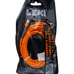 Leki denmark braided orange cable usb-c to usb-c 2.0 m