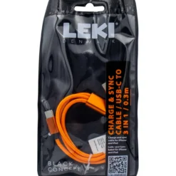 Leki denmark braided orange cable 3 in 1 0.30 m