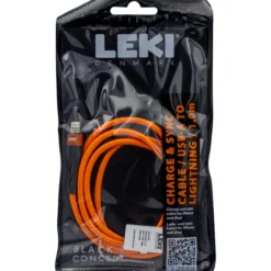 Leki denmark braided orange cable usb-a to lightning 1.0 m