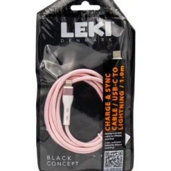 Leki denmark braided pink cable usb-c to lightning 1.0 m
