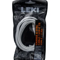 Leki denmark braided white cable usb-c to usb-c 2.0 m