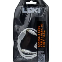 Leki denmark braided white cable 3 in 1 0.30 m