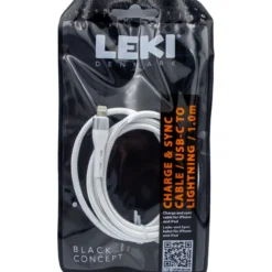 Leki denmark braided white cable usb-c to lightning 1.0 m