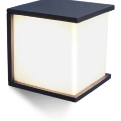 Lutec architectural box cube vegghengt lampe mørk grå