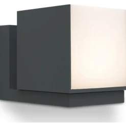 Lutec architectural cuba 1 up vegghengt lampe mørk grå