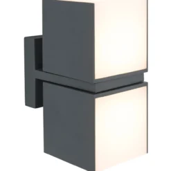 Lutec architectural cuba 2 vegghengt lampe 3000k mørk grå