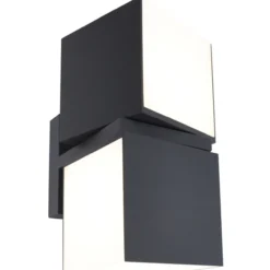 Lutec architectural cuba 2 vegghengt lampe 4000k mørk grå
