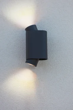 Lutec architectural cypres vegglampe dobbel mørk grå