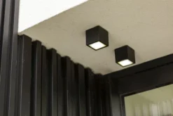 Lutec architectural gemini ip65 matt sort taklampe