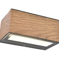 Lutec architectural gemini vegghengt lampe wood