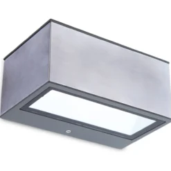 Lutec architectural gemini vegghengt lampe ip54 rustfritt stål
