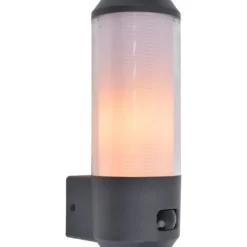 Lutec architectural hero vegghengt lampe m/ sensor mørk grå