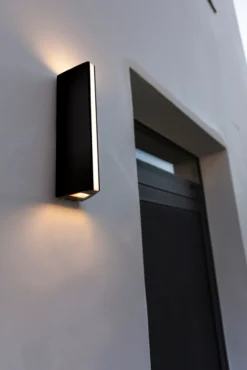 Lutec architectural leo vegghengt lampe grå
