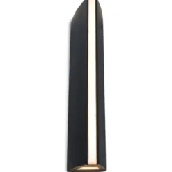 Lutec architectural leo vegghengt lampe sort