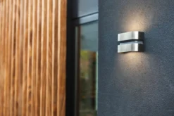 Lutec architectural maya vegglampe rustfritt stål