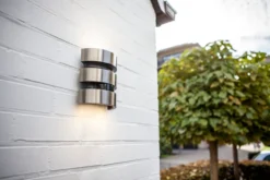 Lutec architectural maya vegghengt lampe rustfritt stål m/ sensor