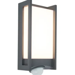 Lutec architectural qubo vegghengt lampe ip44 mørk grå
