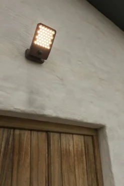 Lutec atlantis lille led vegglampe 1 lys pir mørkegrå 3000k