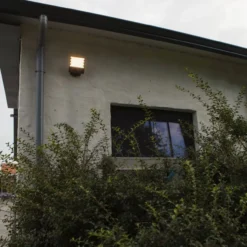 Lutec atlantis medium led vegglampe 1 lys pir mørkegrå 4000k