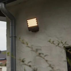 Lutec atlantis medium led vegglampe 1 lys pir mørkegrå 4000k