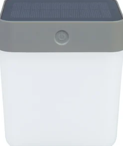 Lutec bordlampe terning solar silver grey