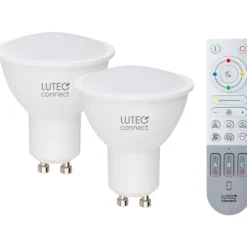Lutec connect gu10 e27 indoor led 2 pære cct & rgb + fjernkontroll
