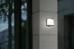 Lutec doblo sensor vegghengt lampe ip44 kull grå