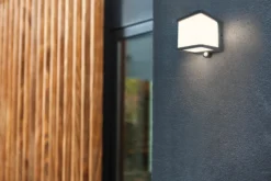 Lutec doblo sensor vegghengt lampe ip54 kull grå