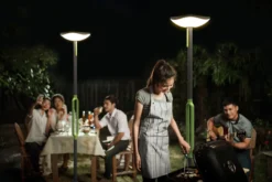 Lutec poppy solar frittstående lampe grå