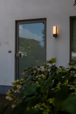 Lutec security cuba vegghengt lampe mørk grå