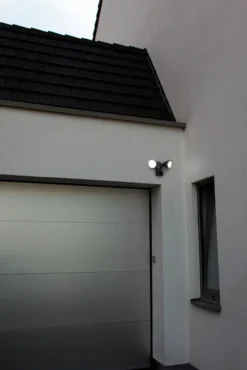 Lutec security draco dobbel vegglampe matt sort