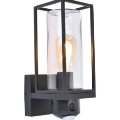 Lutec security flair vegglampe matt sort