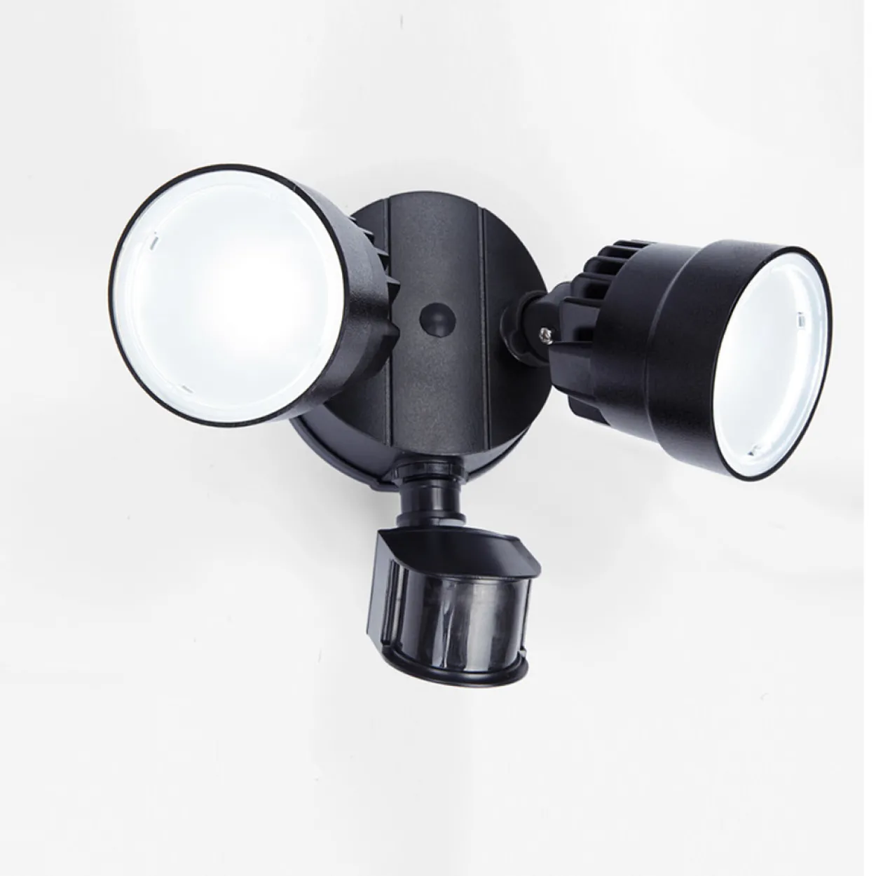 Lutec security shrimp vegglampe 2 lykter sort