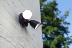 Lutec security shrimp vegglampe ip54 matt sort