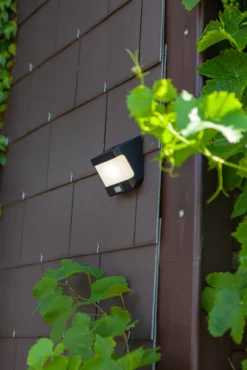 Lutec solar try sensor vegghengt lampe sort