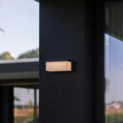 Lutec solar zelena vegglampe mørkegrå plastikk 220v